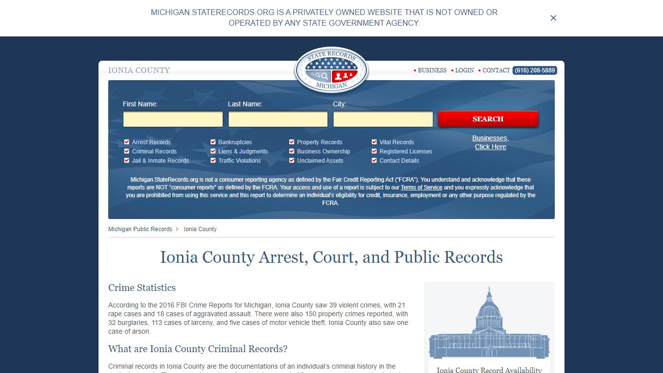 Ionia County Arrest, Court, and Public Records
