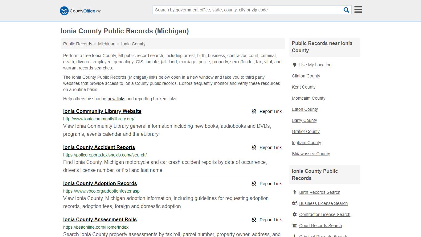 Ionia County Public Records (Michigan) - County Office