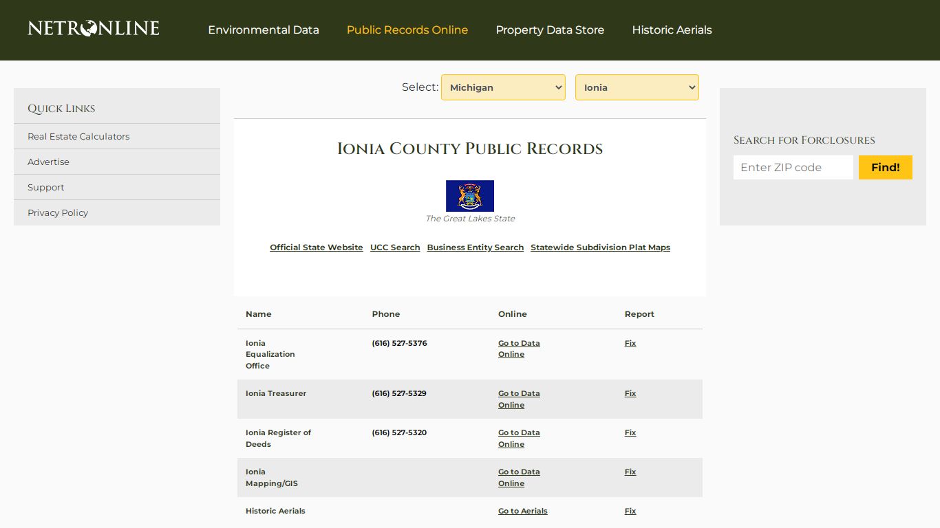 Ionia County Public Records - NETROnline.com