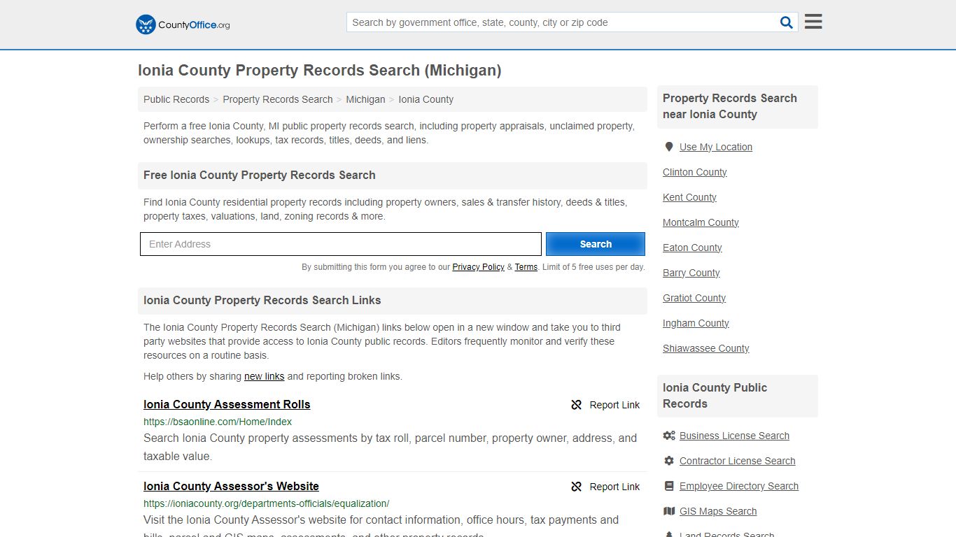 Ionia County Property Records Search (Michigan) - County Office